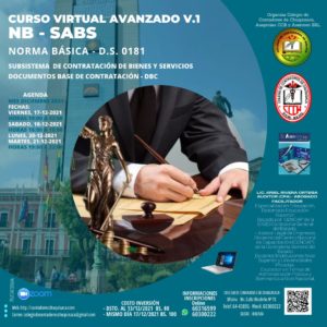  Curso Virtual AVANZADO V.1, NB-SABS; D.S. 0181-DBC